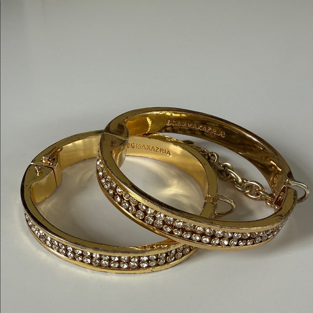 BCBGMaxAzria Gold Crystal Bracelet Set